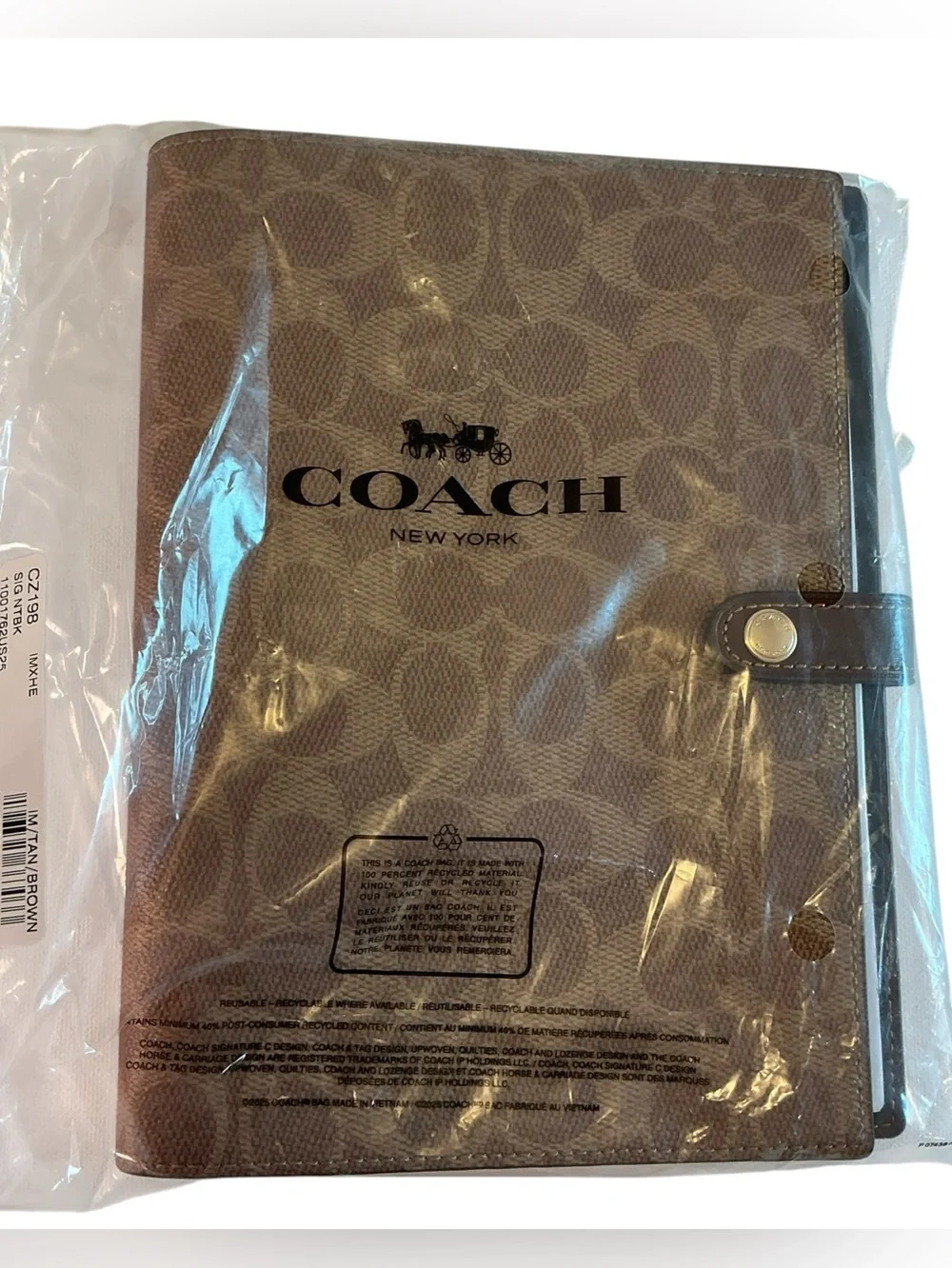 Coach notebook cover